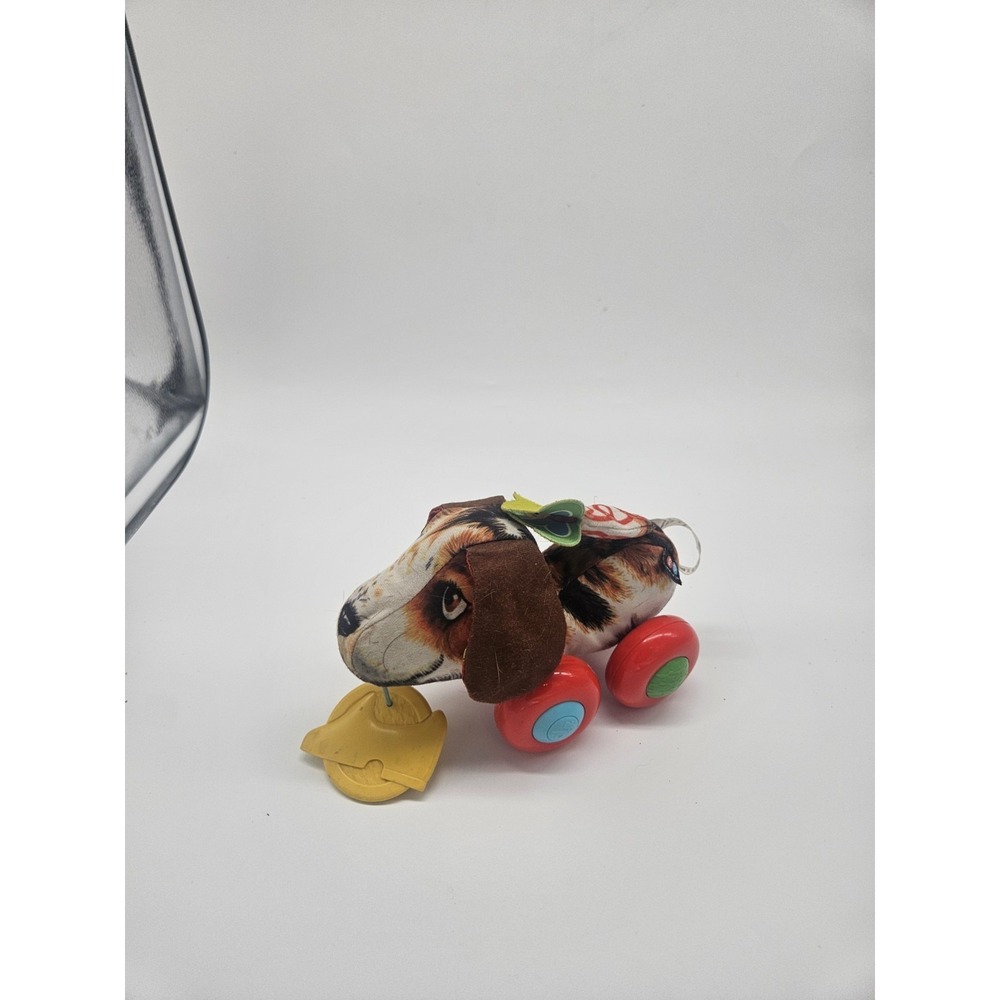 Fisher Price Soft Puppy Dog on Wheels Soft Cute‎ w Butterfly Toy